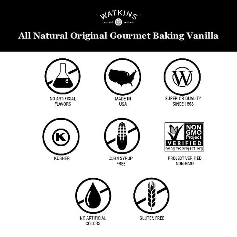 All Natural Original Gourmet Baking Vanilla with Pure Extract, 8 Fl. Oz. Bottle, 1-Pack