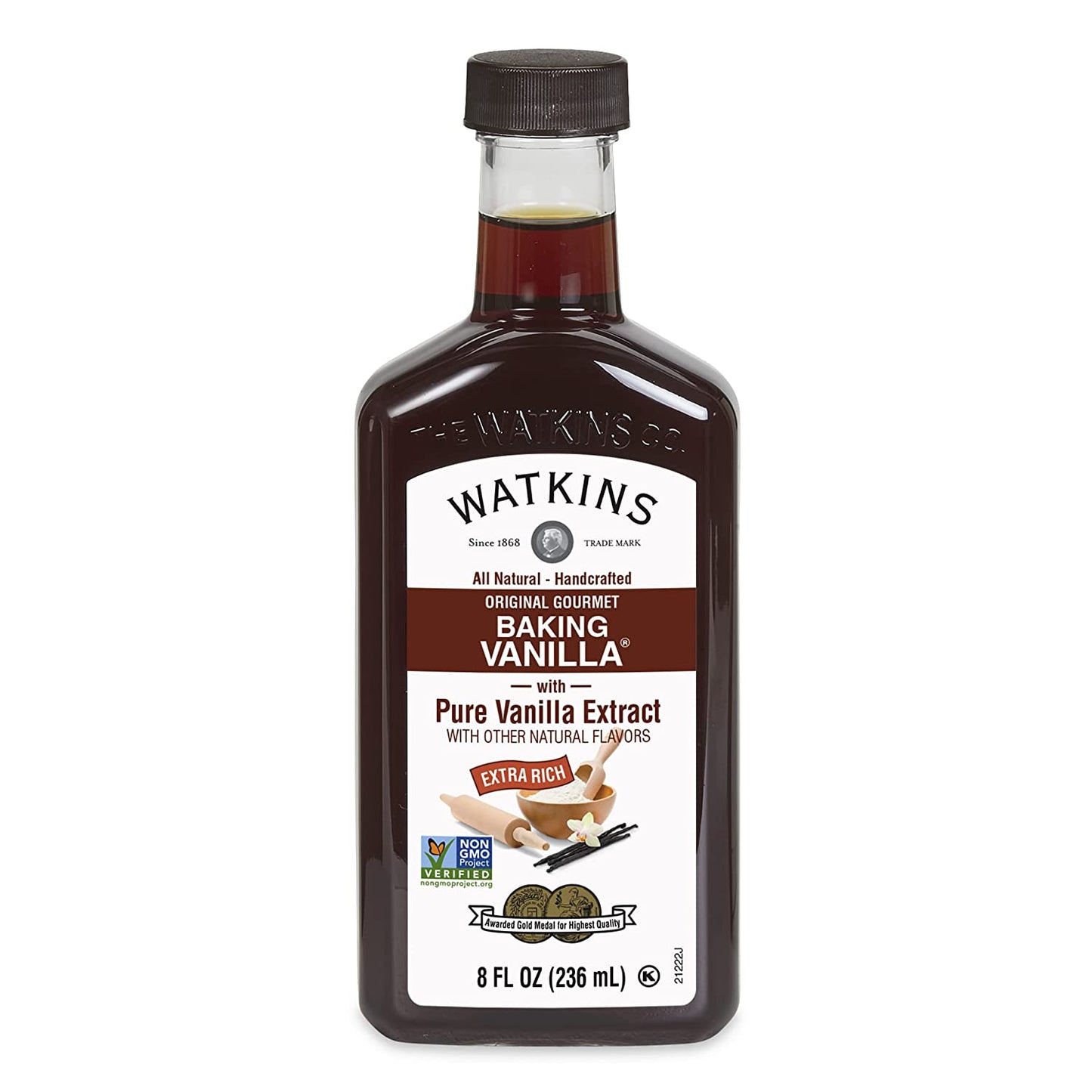 All Natural Original Gourmet Baking Vanilla with Pure Extract, 8 Fl. Oz. Bottle, 1-Pack