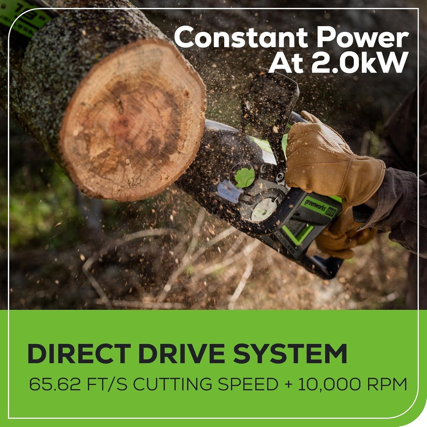 60V 18" Brushless Cordless Chainsaw, 4.0Ah Battery and Charger Included