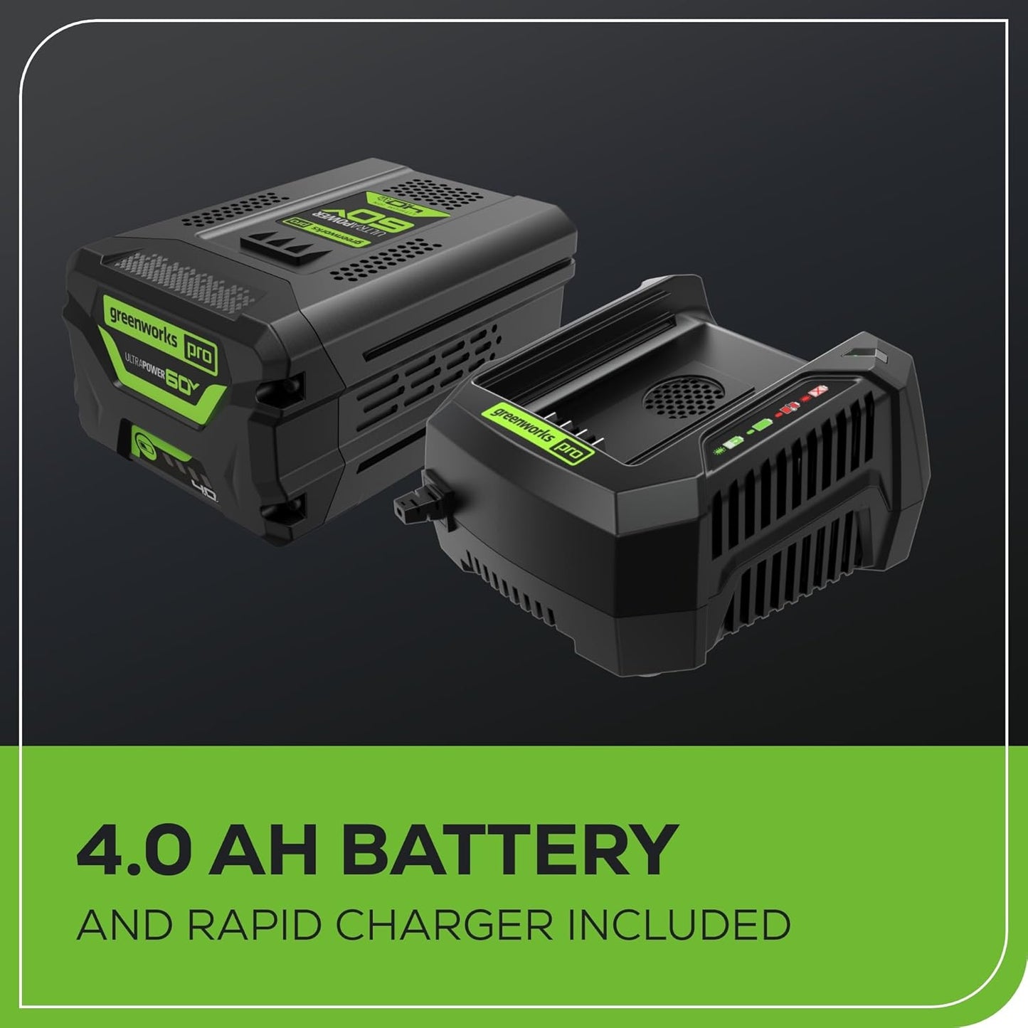 60V 18" Brushless Cordless Chainsaw, 4.0Ah Battery and Charger Included