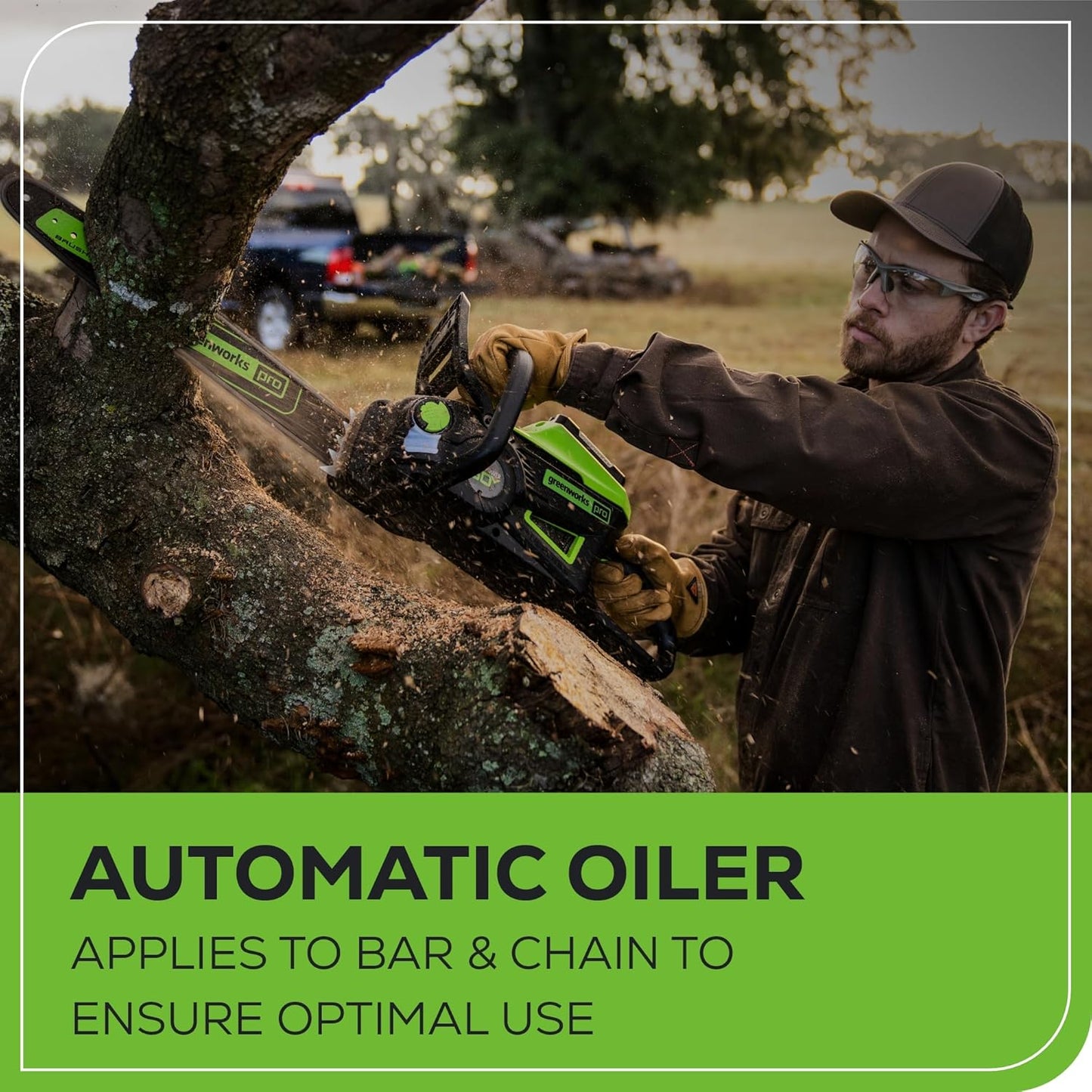 60V 18" Brushless Cordless Chainsaw, 4.0Ah Battery and Charger Included