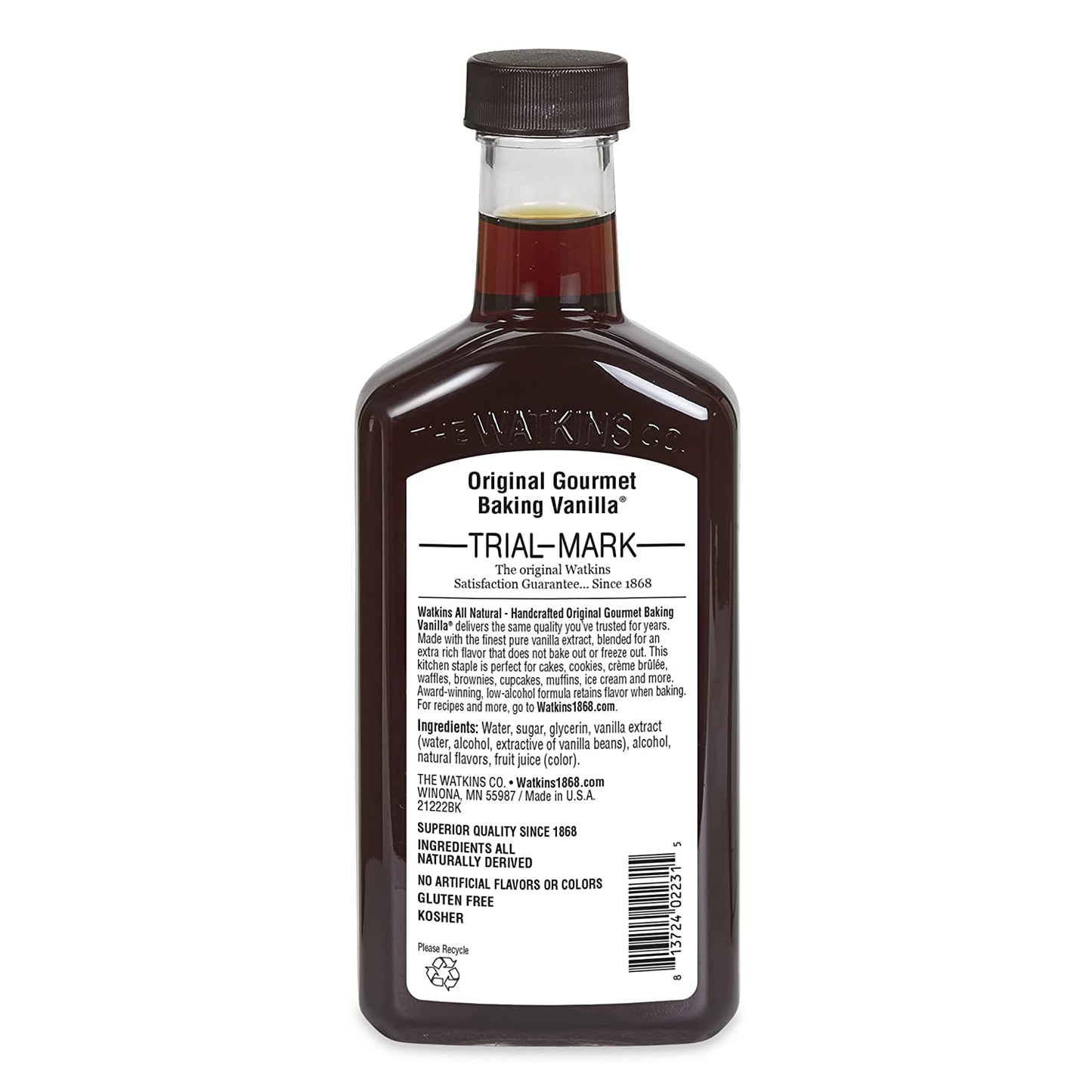 All Natural Original Gourmet Baking Vanilla with Pure Extract, 8 Fl. Oz. Bottle, 1-Pack