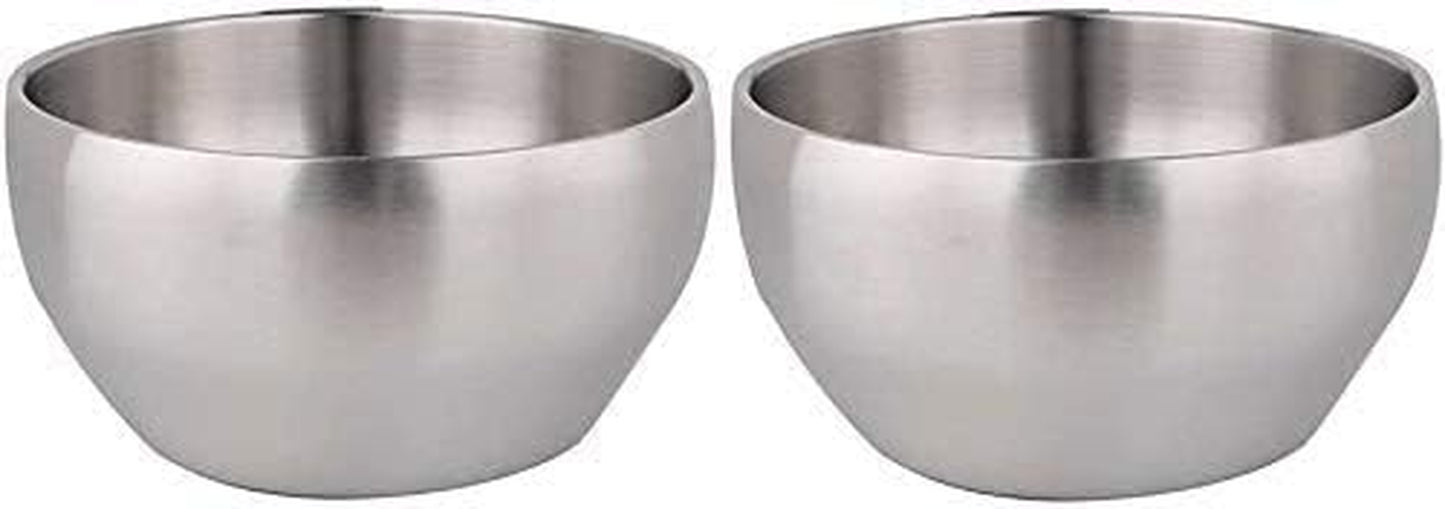 Ice Cream Bowl Insulated Bowl 28Oz Double Wall Soup Bowl SUS304 Stainless Steel Cereal Bowl, Set of 2