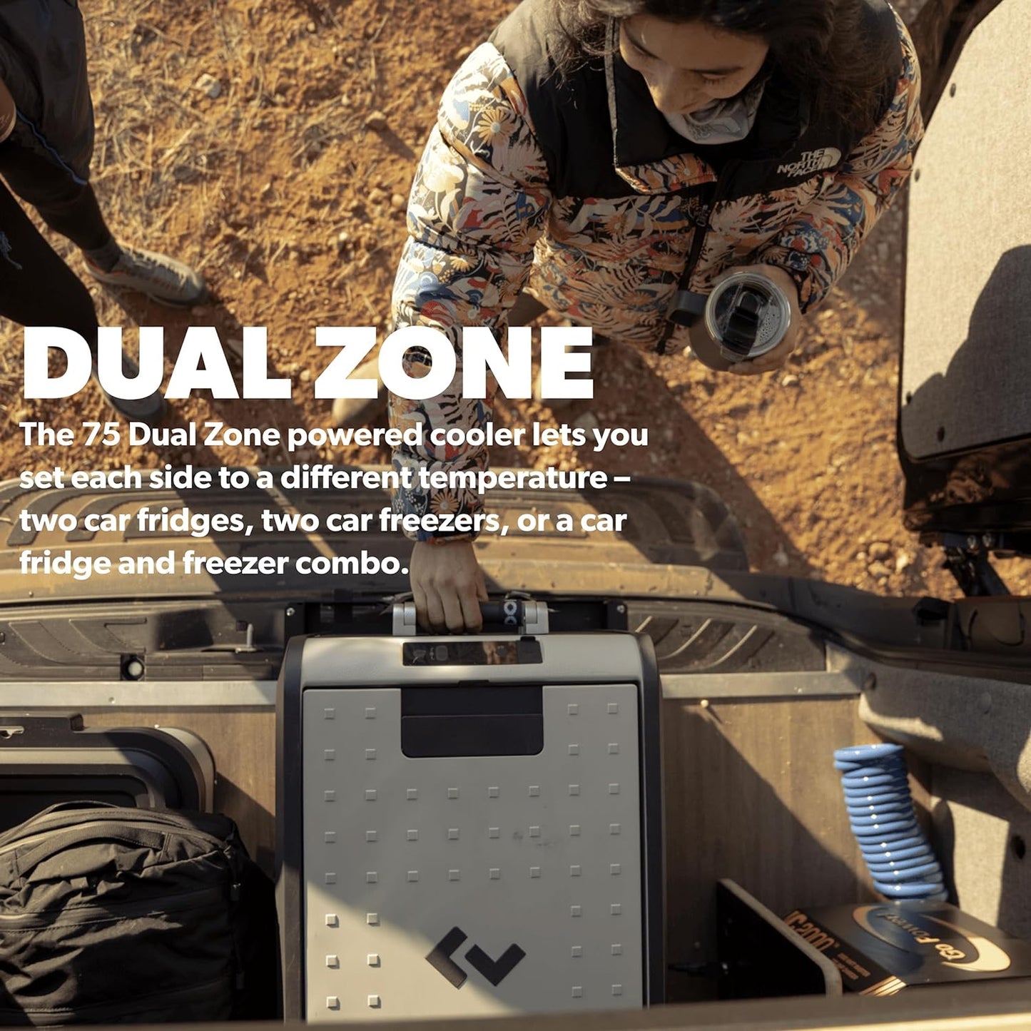 CFX3 95DZ, 95 Liter Dual Zone Portable Refrigerator and Freezer, Powered by AC/DC or Solar