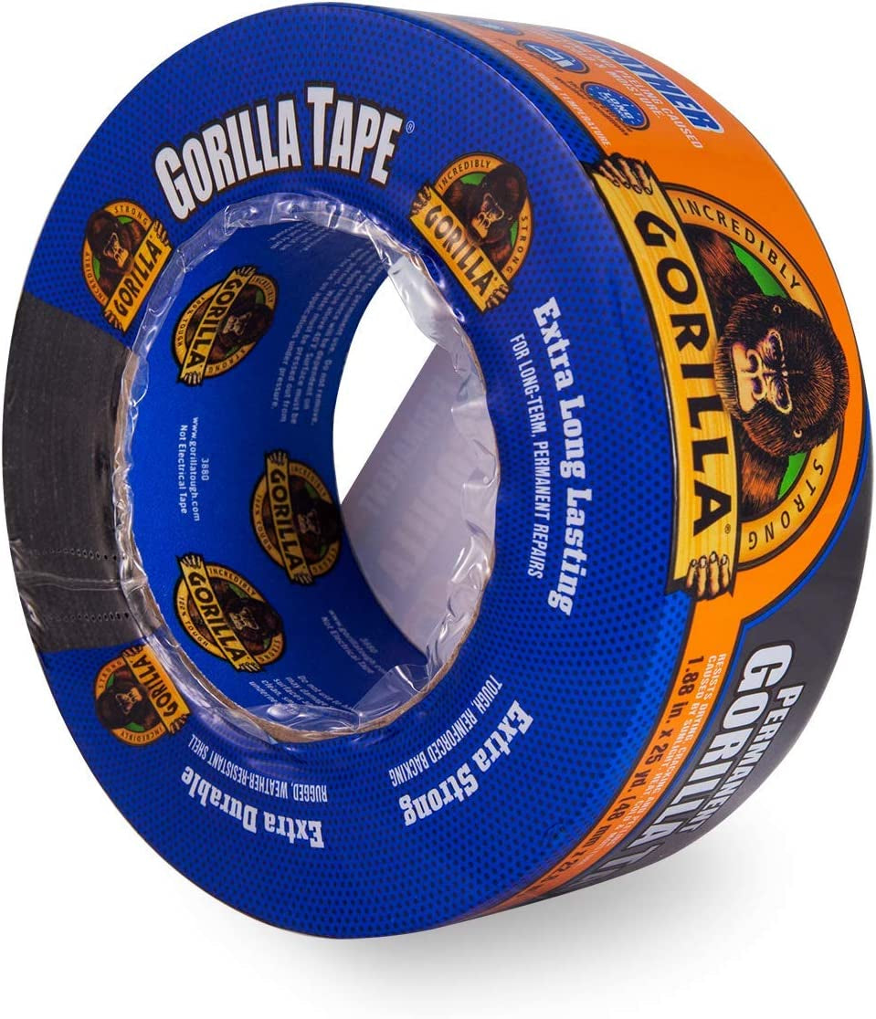 All Weather Outdoor Waterproof Duct Tape, UV and Temperature Resistant, 1.88" X 25 Yd, Black, (Pack of 1)
