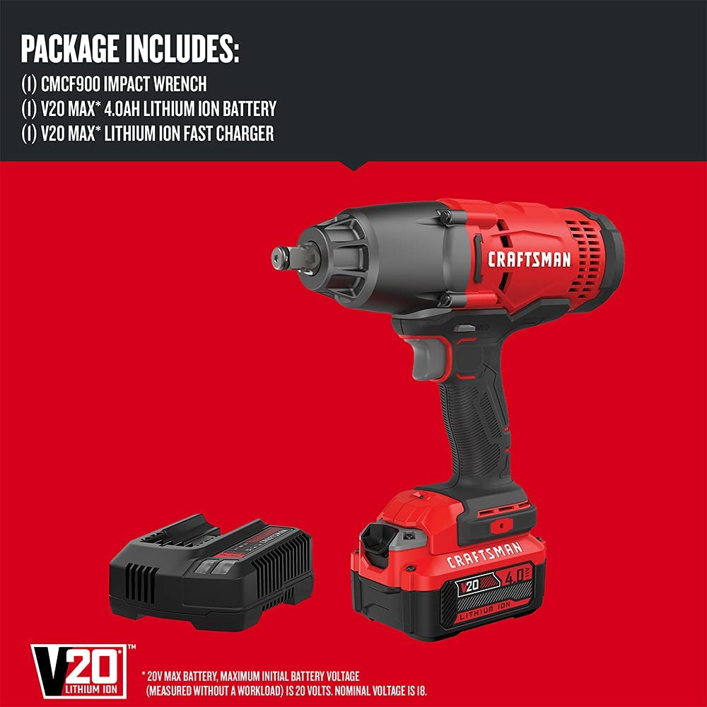 V20 RP Cordless Impact Wrench Kit, 1/2 Inch, Battery and Charger Included (CMCF900M1)