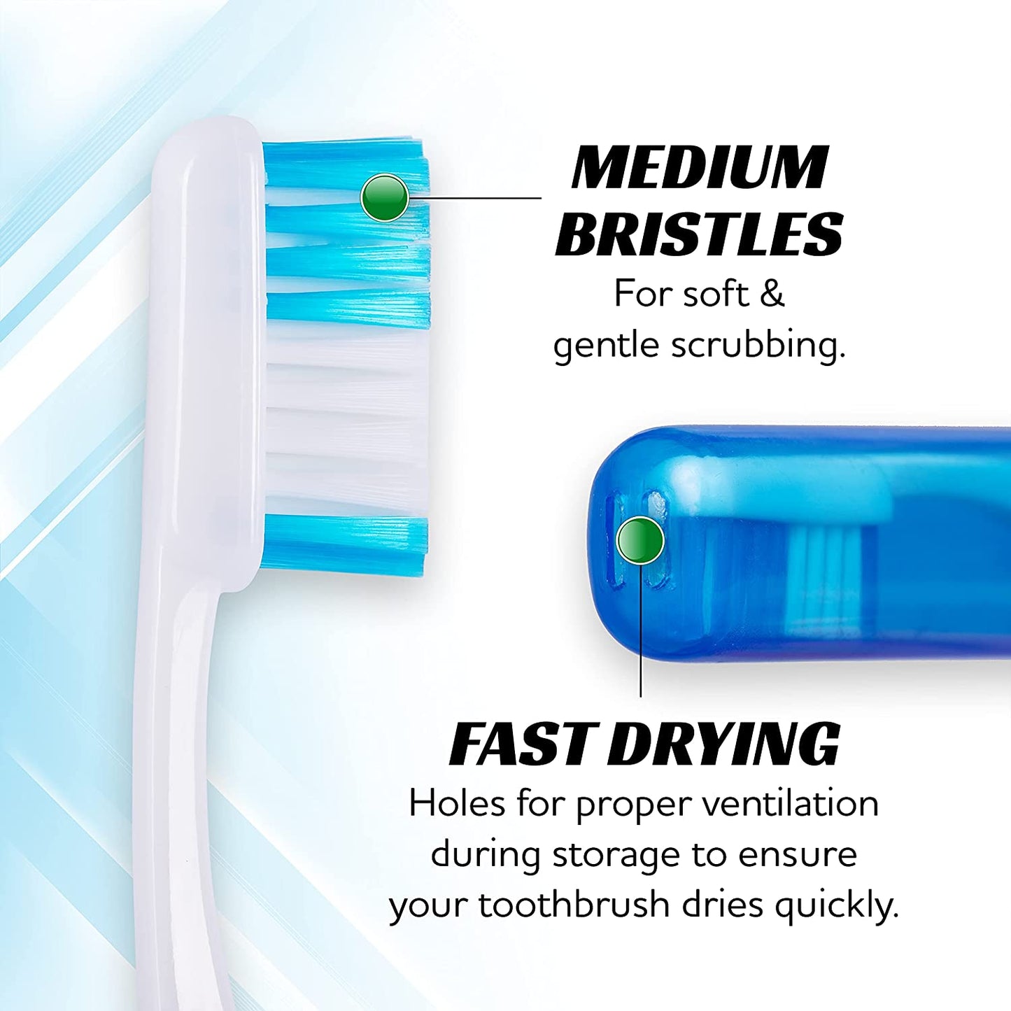 Travel Toothbrushes, Mini Toothbrush with Toothbrush Cover, Camping Toothbrush, Travel Size Toothbrush with Toothbrush Case Portable Toothbrush, Adults Travel Toothbrush Kit (3 Pack)