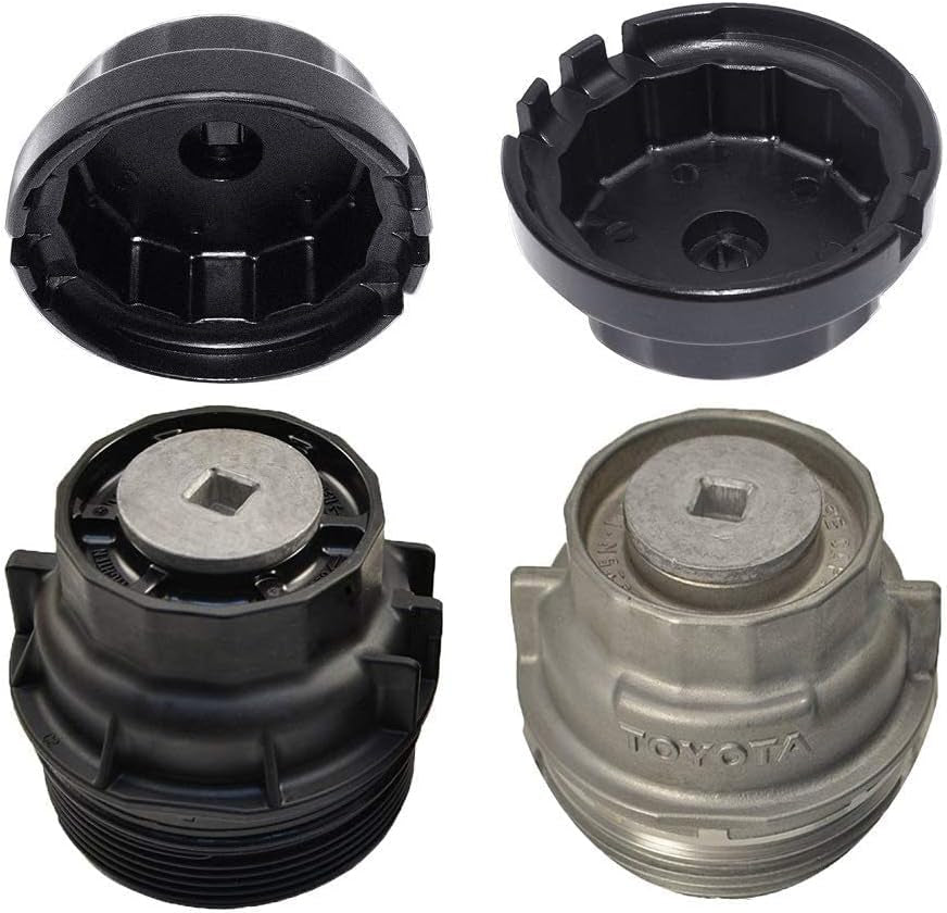 Aluminum Oil Filter Wrench for Toyota, Lexus, RAV4, Camry, Tundra, Highlander, Sienna, Cruiser, Tacoma - 3/8 Inch Square 64Mm 4 Slots