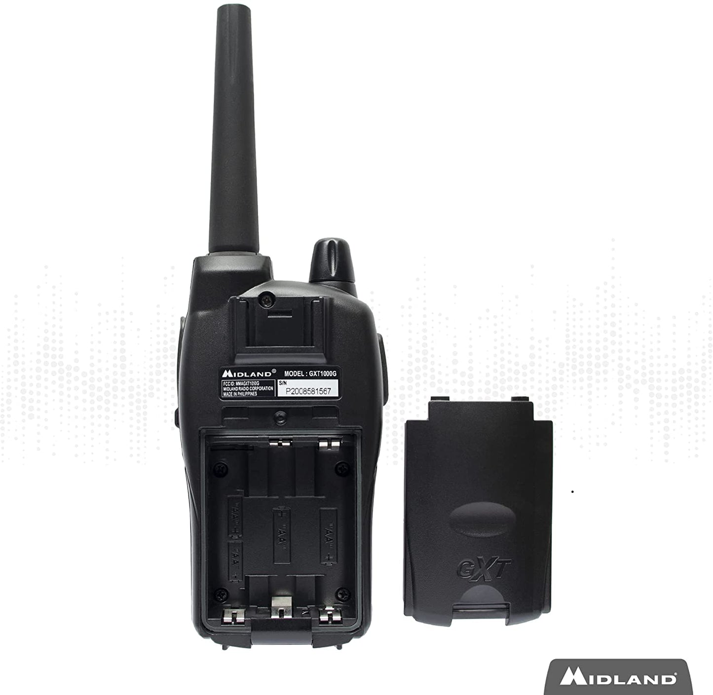 GXT1000VP4 - 50 Channel GMRS Two-Way Radio - Long Range Walkie Talkie with 142 Privacy Codes, SOS Siren, and NOAA Weather Alerts and Weather Scan (Black/Silver, Pair Pack)