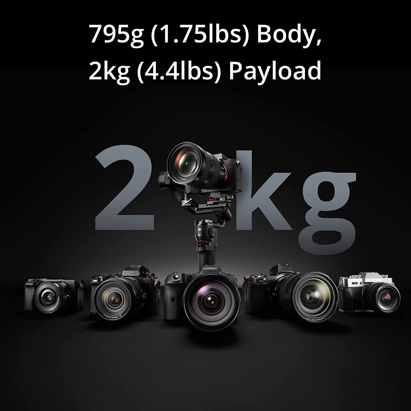RS 3 Mini, 3-Axis Mirrorless Gimbal Lightweight Stabilizer for Canon/Sony/Panasonic/Nikon/Fujifilm, 2 Kg (4.4 Lbs) Tested Payload, Bluetooth Shutter Control, Native Vertical Shooting