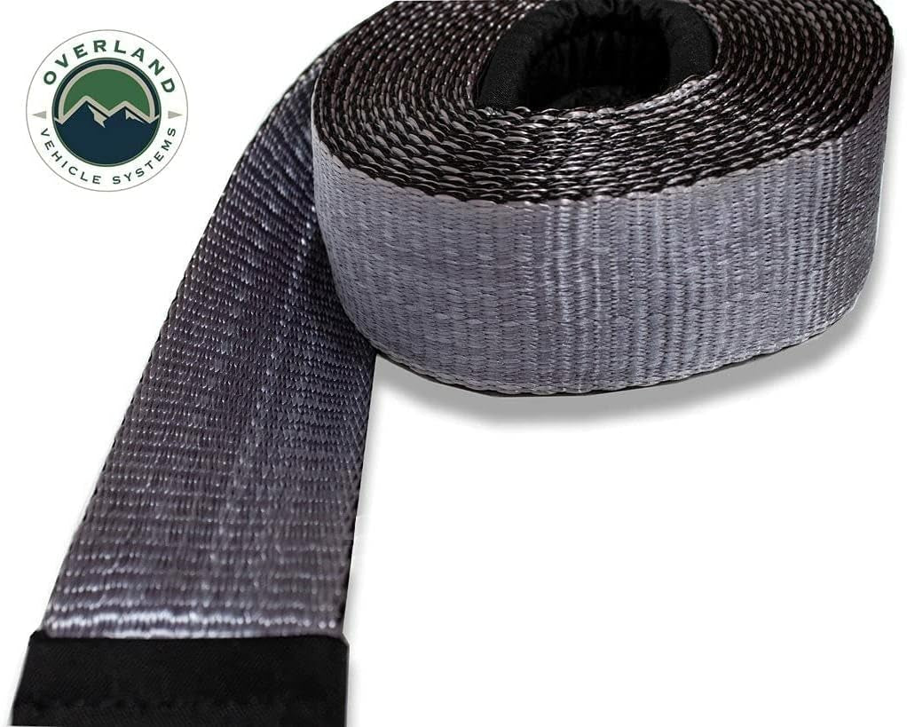 Tow Strap 30,000 Lb. 3" X 30' Gray with Black Ends & Storage Bag Universal