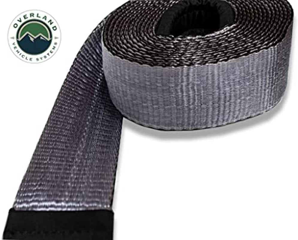 Tow Strap 30,000 Lb. 3" X 30' Gray with Black Ends & Storage Bag Universal