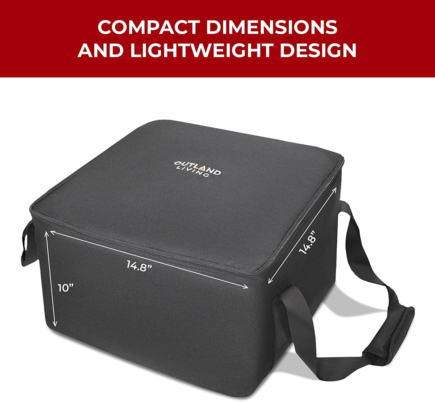 Firecube Carry Bag - Fits 14” Square Portable Propane Firecube Fire Pit – UV and Weather Resistant – Sturdy Grips for Easy Transport