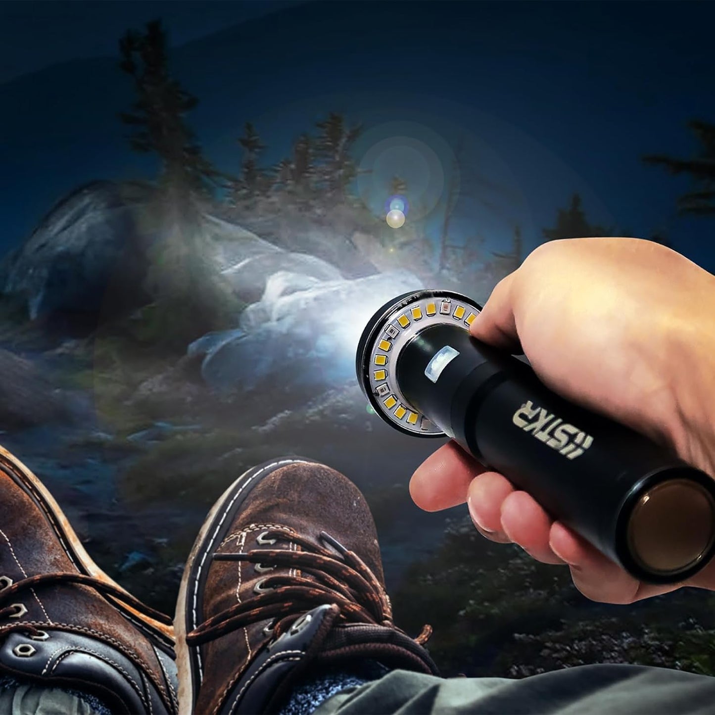 FLI PRO Telescoping Area Light - 8 Foot Extention + Removable Flashlight, Black, (12679)