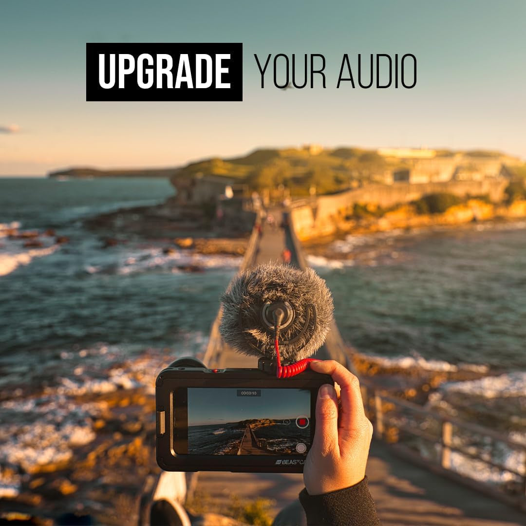 Videomicro Compact On-Camera Microphone with Rycote Lyre Shock Mount, Auxiliary, Black