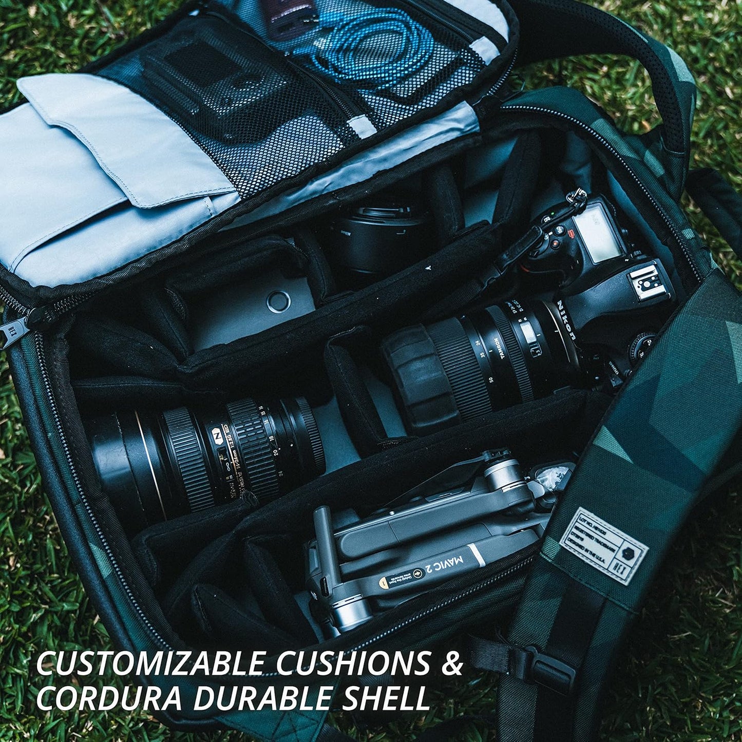 Ranger DSLR XL Camera Sling – with Adjustable Carry Straps, Ample Interior Dividers, Water-Resistant Fabric, YKK Premium Zippers & More – Glacier Camo