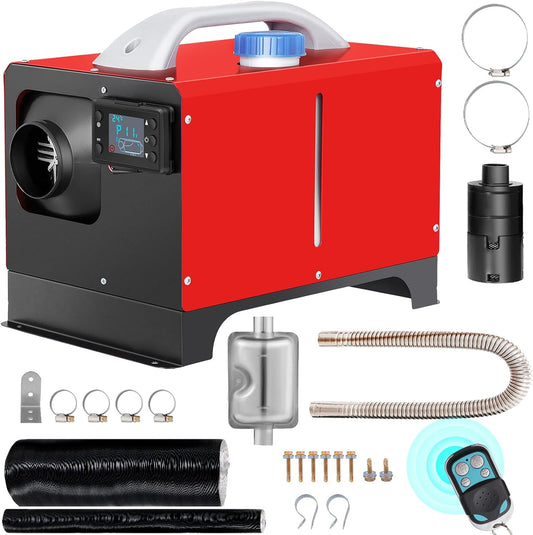 Diesel Air Heater, 5KW 12V Parking Heater, Mini Truck Heater, Single Outlet Hole, with Black LCD, Remote Control, Fast Heating Diesel Heater, for RV Truck, Boat, Bus, Car Trailer, Motorhomes
