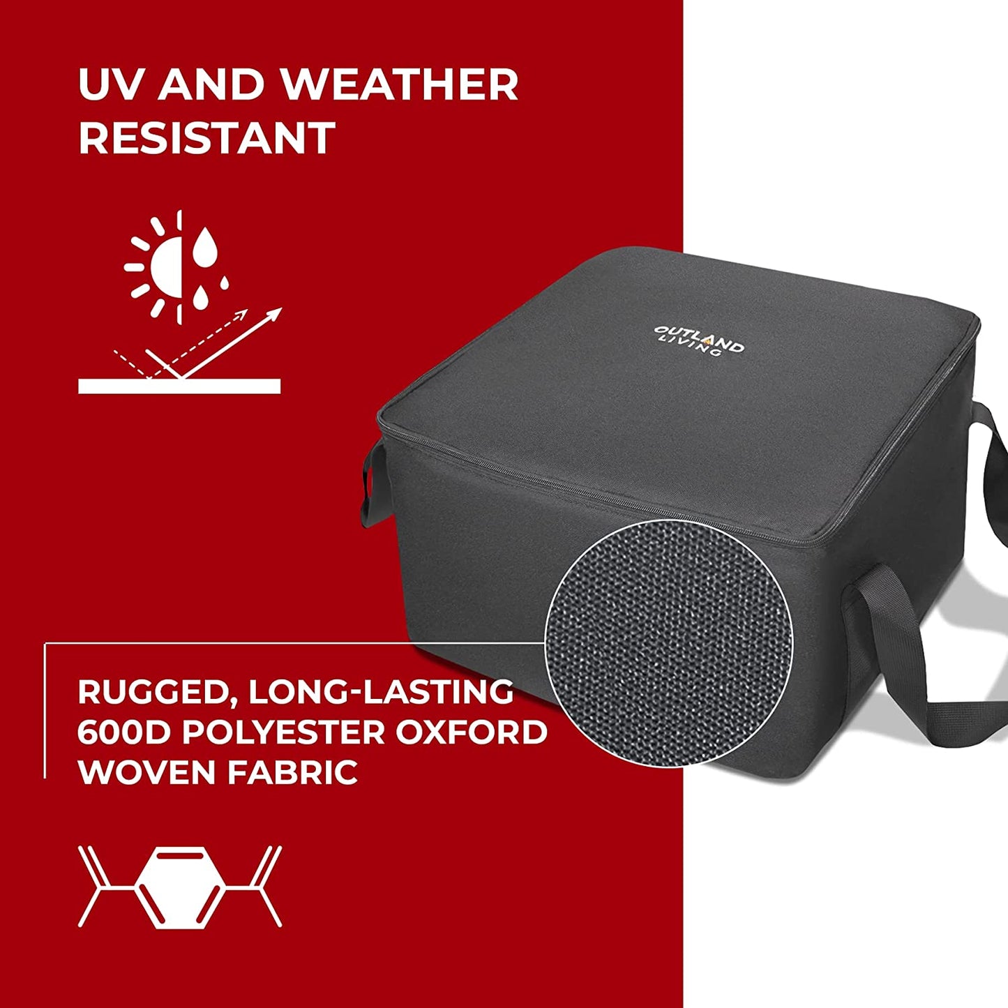 Firecube Carry Bag - Fits 14” Square Portable Propane Firecube Fire Pit – UV and Weather Resistant – Sturdy Grips for Easy Transport