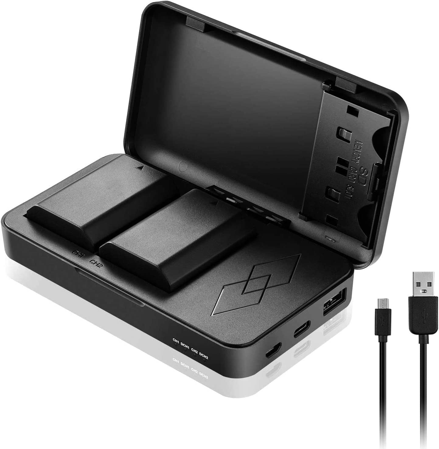 NP-FZ100 Battery Replacement and A7Iii Battery Charger for Sony A7 III, Sony A1, Alpha A7R III, A7R IV, A9, A9 II, A6600, Alpha 9S, A7R3 A7S III, A7R III Battery, 2 Packs