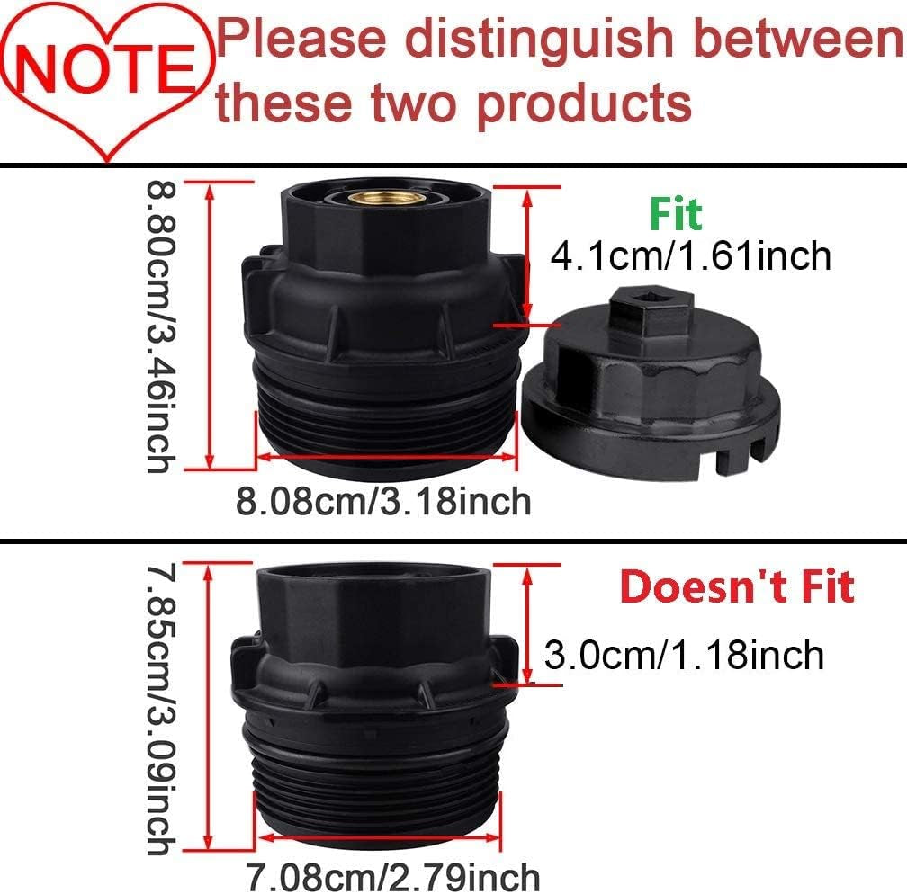 Aluminum Oil Filter Wrench for Toyota, Lexus, RAV4, Camry, Tundra, Highlander, Sienna, Cruiser, Tacoma - 3/8 Inch Square 64Mm 4 Slots