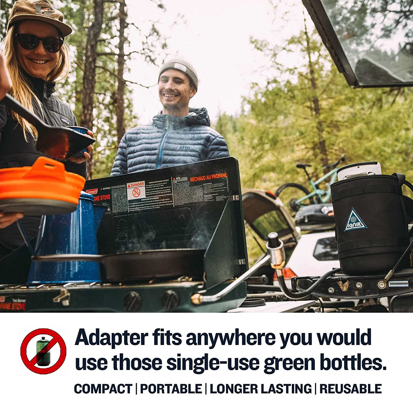 Refillable Gas Growler Deluxe 5-Pound Propane Tank with Carry Case and Adapter Hose, Natural