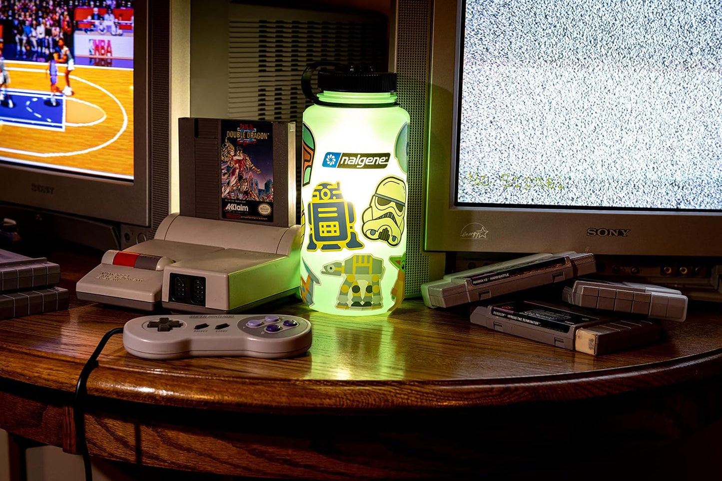 Sustain Tritan Bpa-Free Water Bottle Made with Material Derived from 50% Plastic Waste, 32 OZ, Wide Mouth, Glow Green