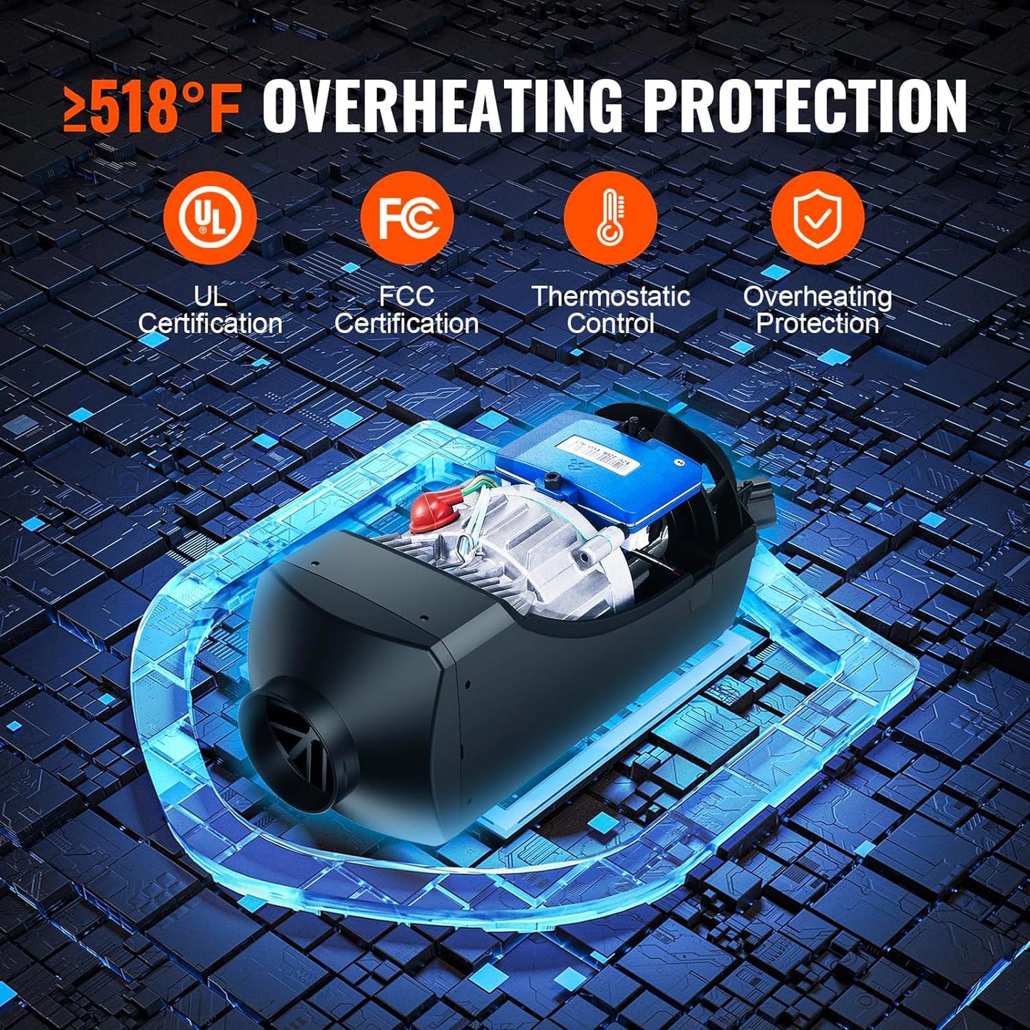 Diesel Heater, Bluetooth App Control Parking Heater, Portable Diesel Heater Automatic Altitude Adjustment, Max 18045 Ft, Diesel Air Heater for Car SUV Van RV Boat and Garage