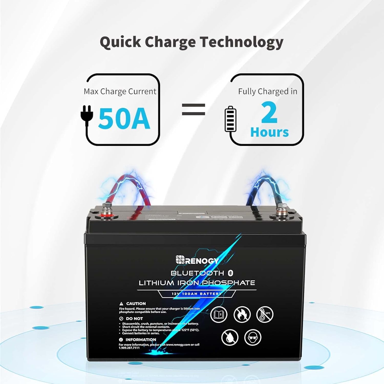 12V 100Ah Lithium Lifepo4 Deep Cycle Battery with Bluetooth,2000+Deep Cycles,Backup Power Perfect for Rv,Off-Road,Cabin,Marine,Off-Grid Home Energy Storage