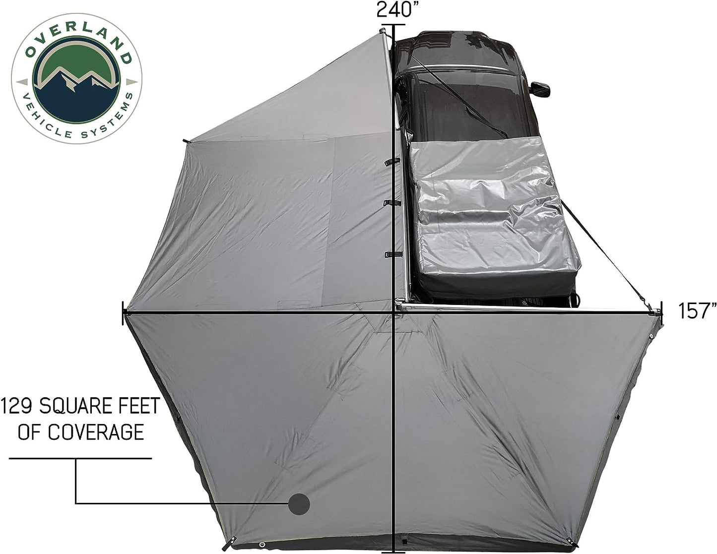 Nomadic Awning 270 - Dark Gray with Black Travel Cover - Driverside