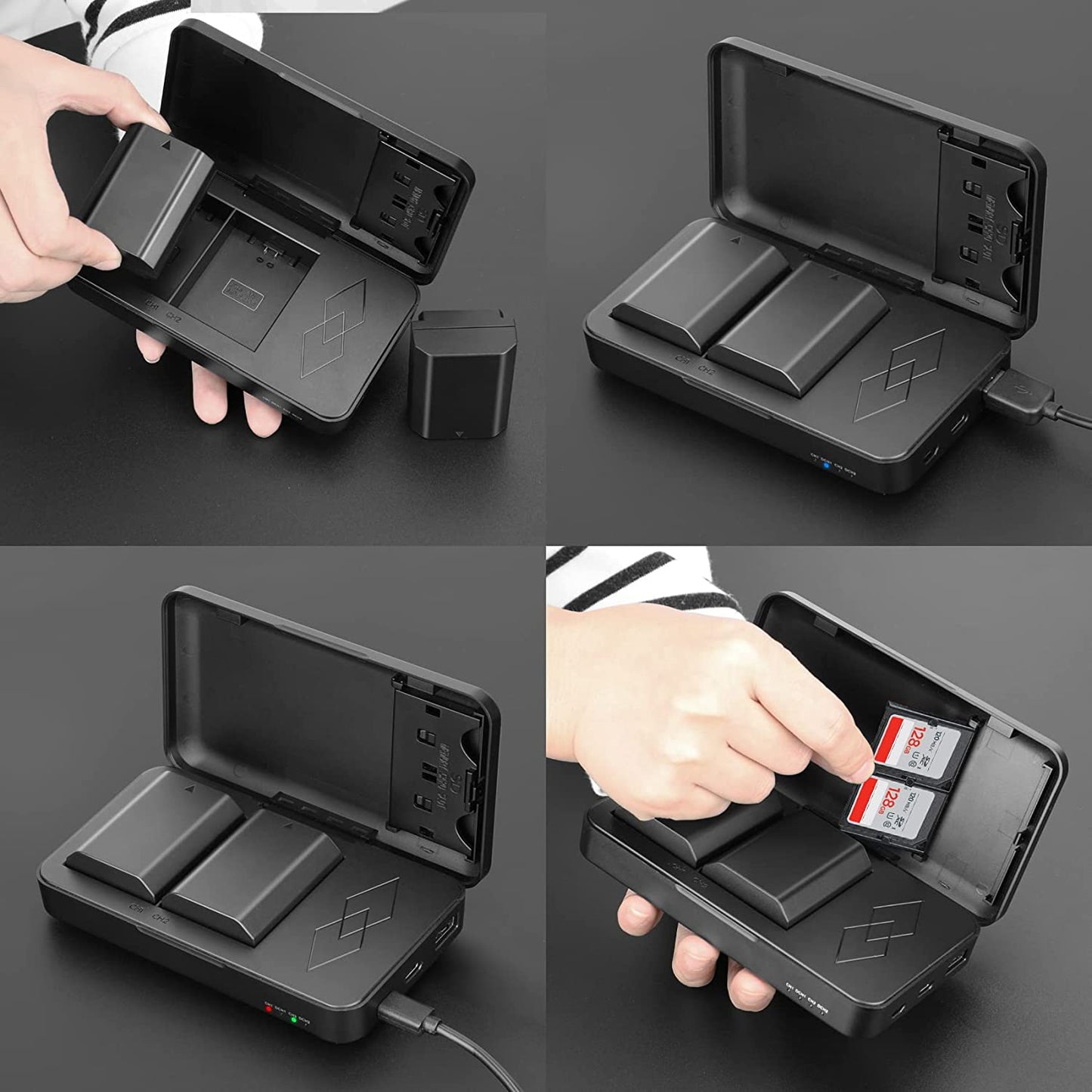 NP-FZ100 Battery Replacement and A7Iii Battery Charger for Sony A7 III, Sony A1, Alpha A7R III, A7R IV, A9, A9 II, A6600, Alpha 9S, A7R3 A7S III, A7R III Battery, 2 Packs