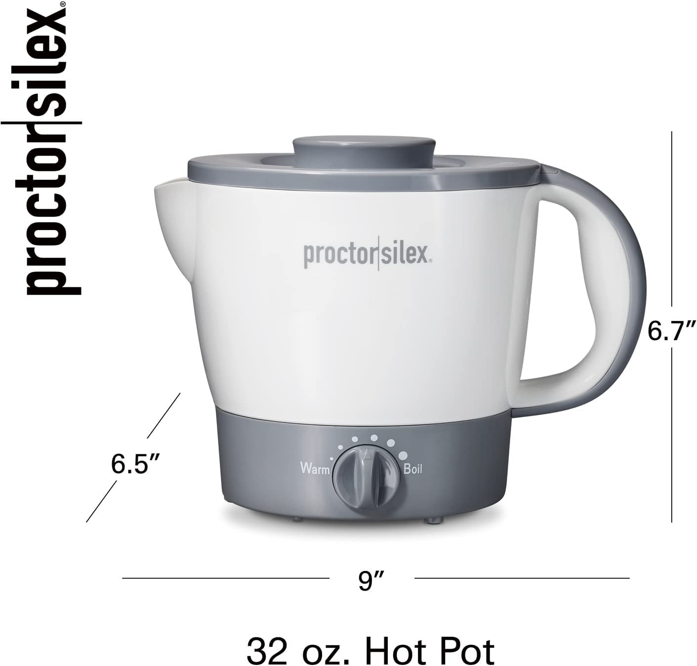 32Oz Adjustable Temperature Hot Pot Electric Kettle for Tea, Boiling Water, Cooking Noodles and Soup, White