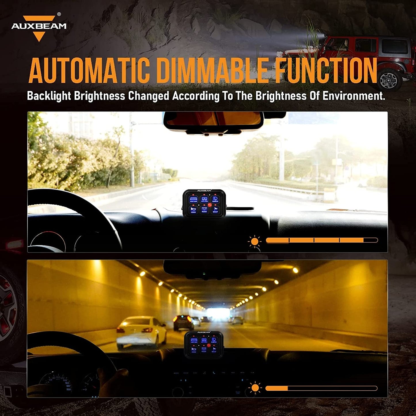 6 Gang Switch Panel BC60 Universal Circuit Control Relay System Automatic Dimmable LED Switch Pod Touch Control Panel Switch Relay Box for Car Truck Pickup Boat UTV Suv-Blue, 2 Year Warranty