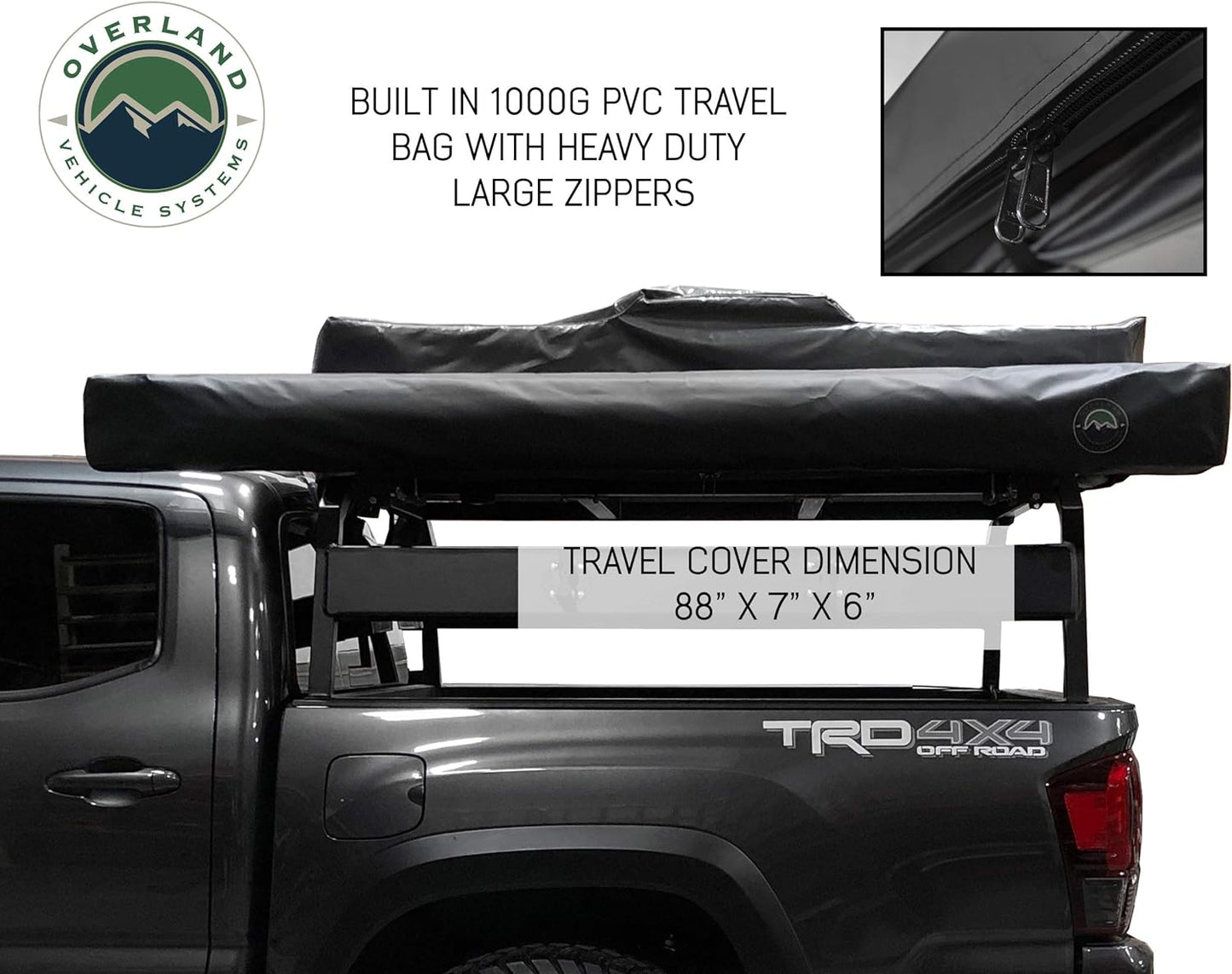 Nomadic Awning 270 - Dark Gray with Black Travel Cover - Driverside