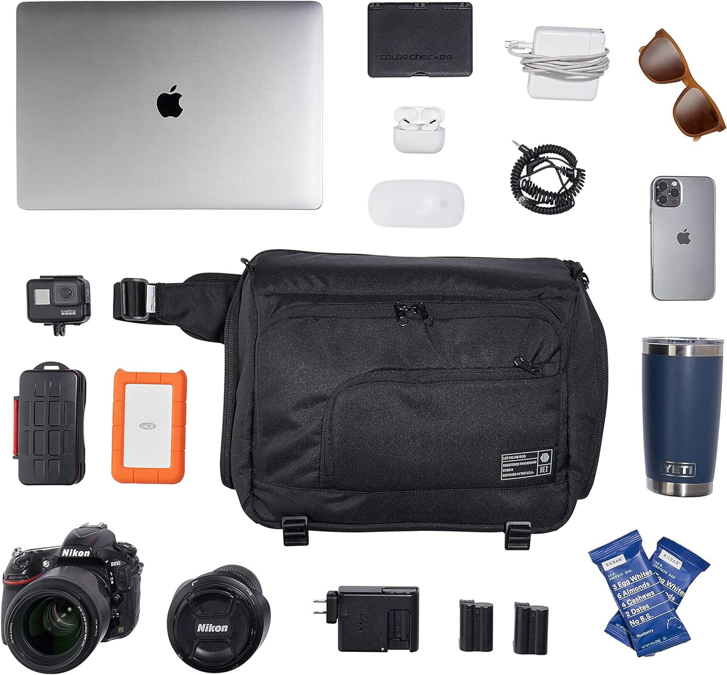 Ranger DSLR XL Camera Sling – with Adjustable Carry Straps, Ample Interior Dividers, Water-Resistant Fabric, YKK Premium Zippers & More – Glacier Camo