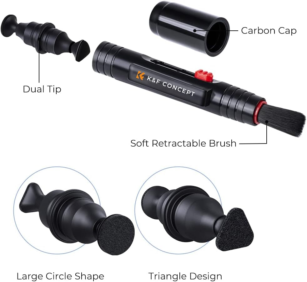 Professional Camera Cleaning Kit for DSLR & Mirrorless Cameras with APS-C & Full-Frame Sensor Cleaning Rods/Lens Cleaner/Gloves/Air Blower/Lens Pen Brush/Microfiber Cloths/Carrying Case