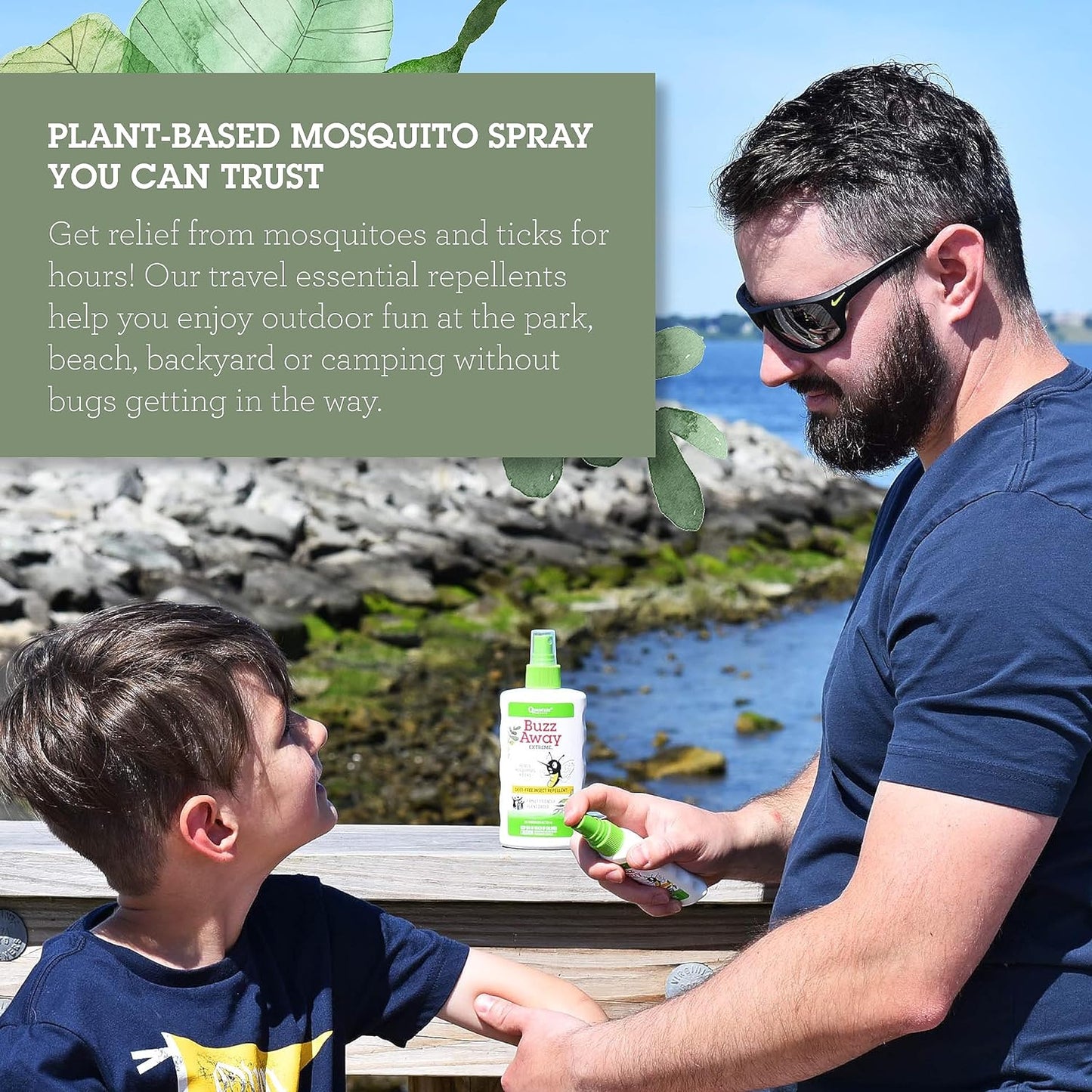 Health Buzz Away Extreme Insect Repellent DEET Free Cedarwood Lemongrass & Citronella Oil Outdoor Mosquito & Tick Bug Spray Powerful Plants Repel Bugs off Your Skin, Safe for Kids - 8 Ounce