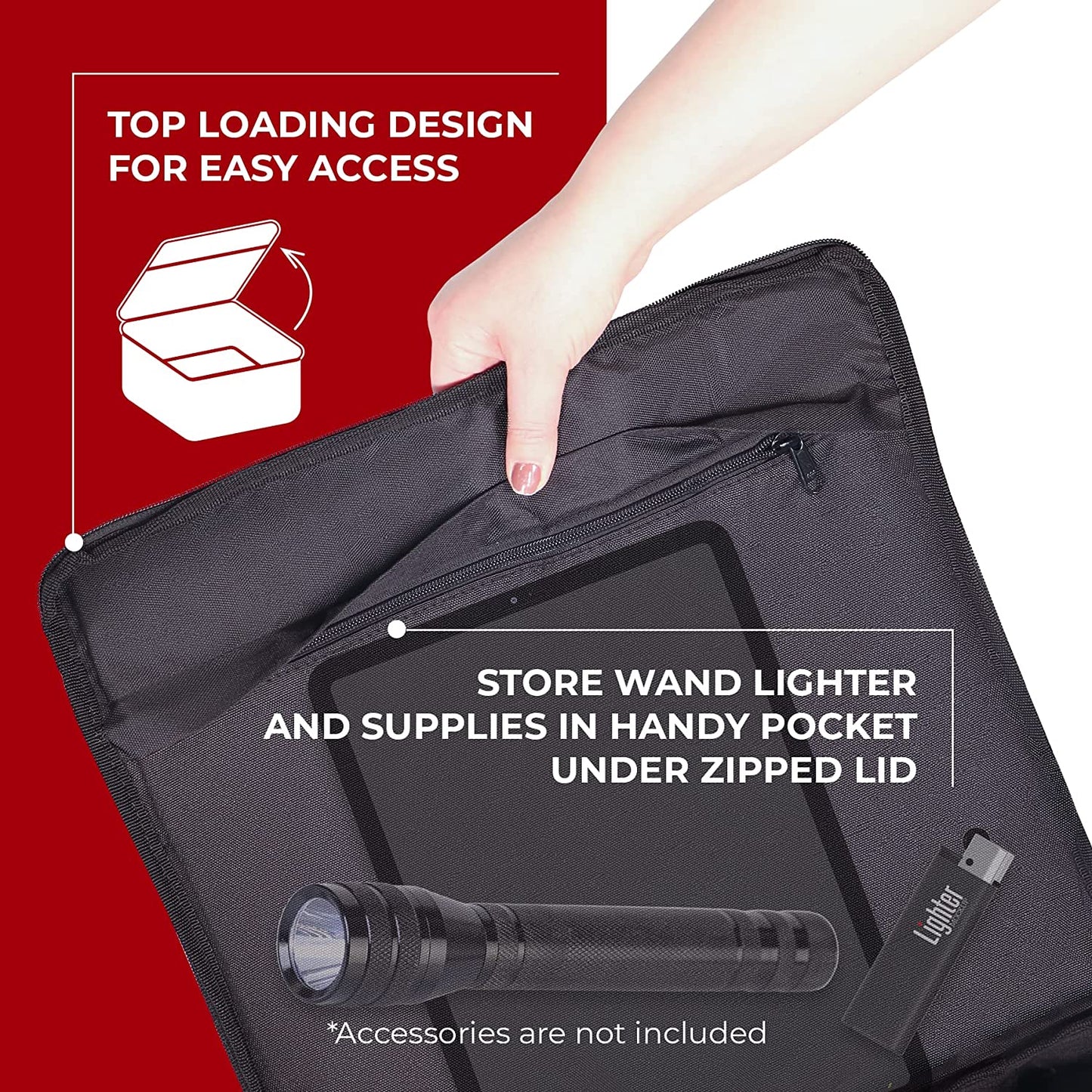 Firecube Carry Bag - Fits 14” Square Portable Propane Firecube Fire Pit – UV and Weather Resistant – Sturdy Grips for Easy Transport