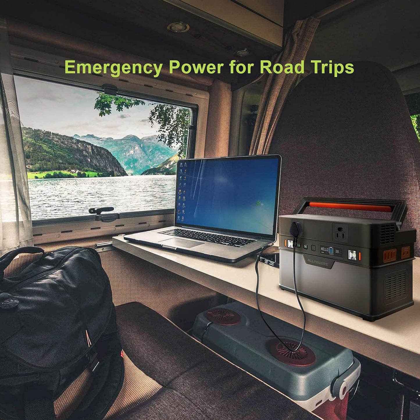 606Wh Portable Power Station 700W (Peak 1400W) Solar Generator MPPT Backup Battery with 2 AC Outlets PD 100W USB-C Emergency Power for Outdoor Camping RV Trips Home Off-Grid