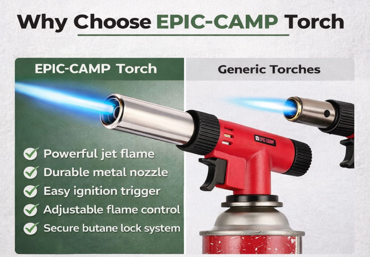 Epic Camp Butane Torch Professional Adjustable Flame