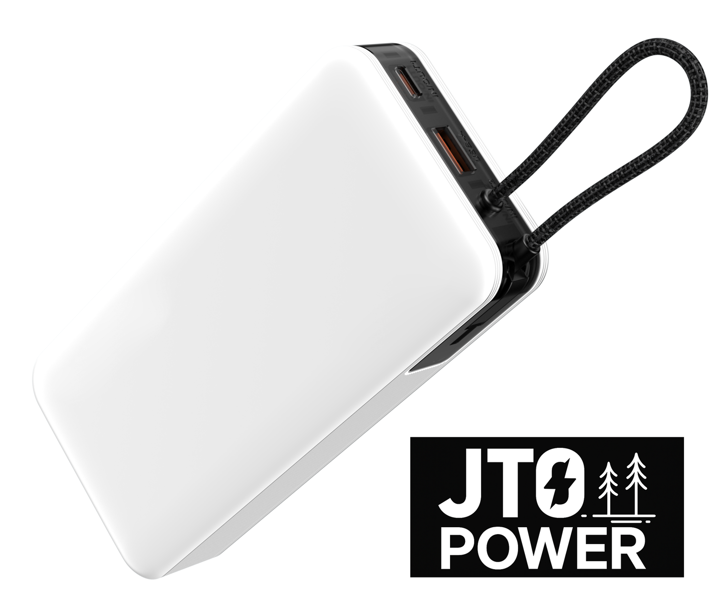 JTO 20,000 mAh Power Bank | Off-Grid Ready Portable Charger - WHITE