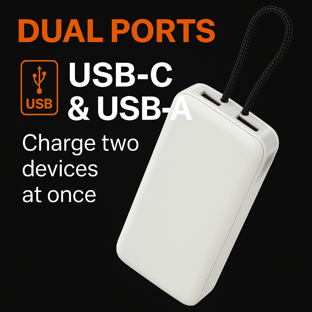 JTO 20,000 mAh Power Bank | Off-Grid Ready Portable Charger - WHITE