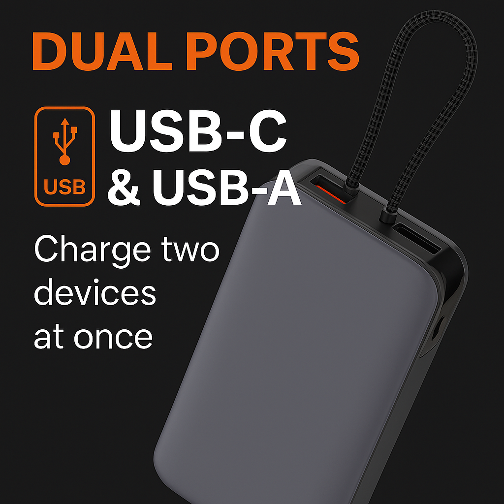 JTO 20,000 mAh Power Bank | Off-Grid Ready Portable Charger - BLACK