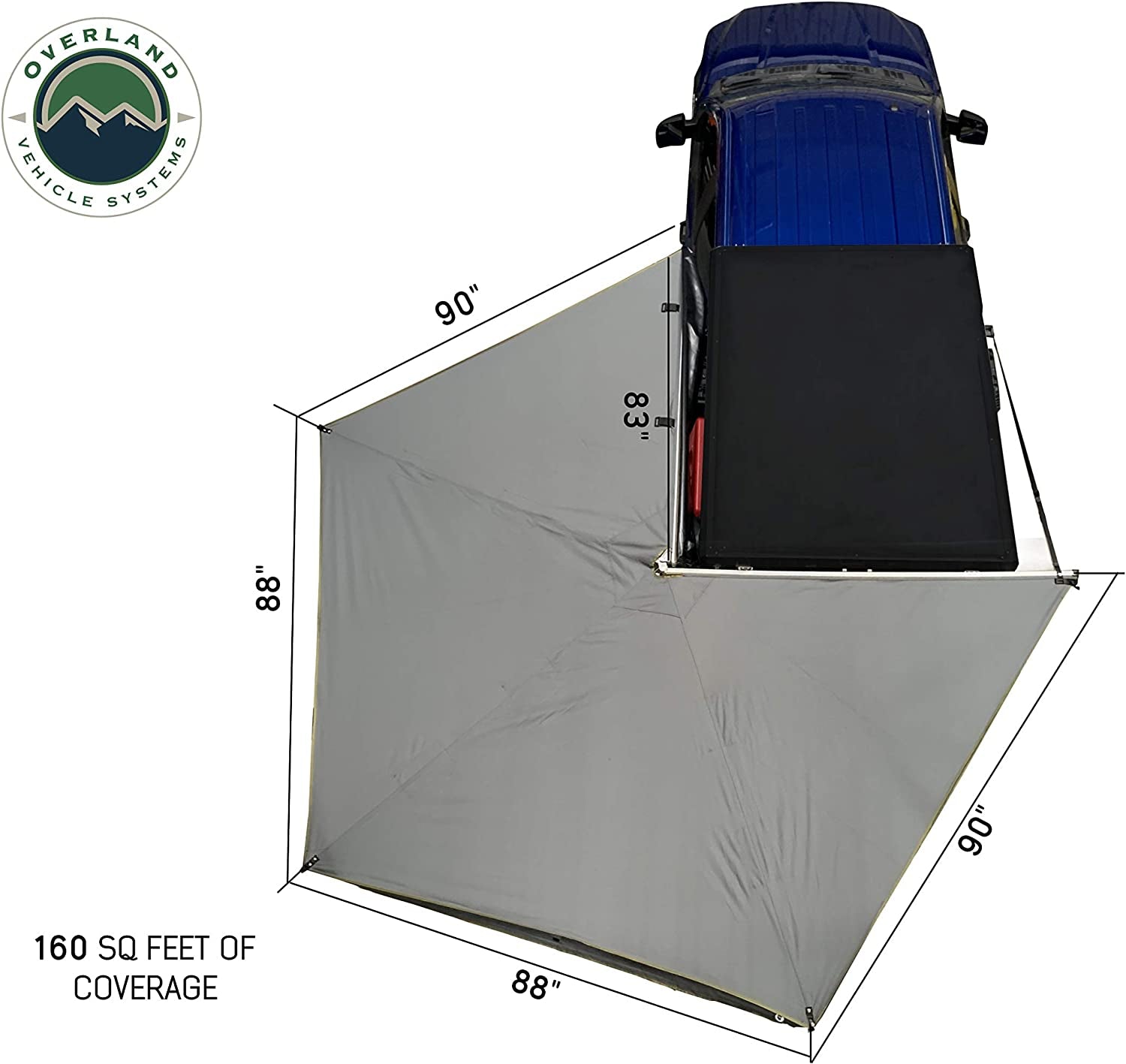 Nomadic 270 LT Awning - Driver Side- Dark Gray Cover with Black Cover Universal