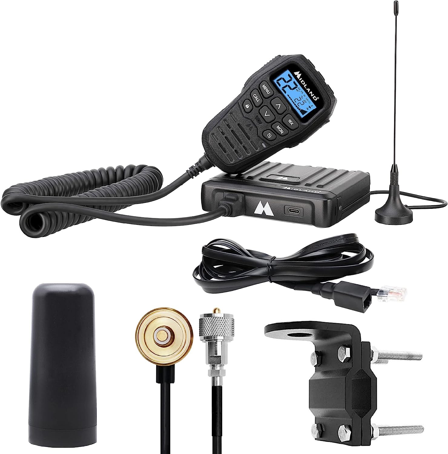– MXT275VP4-15 Watt GMRS Micromobile® Two-Way Radio - Atvs Utvs and Other Off-Road Vehicles - Overlanding Gear - Extended 3Db Gain Roll Bar Mount Antenna Microphone Extension Cable