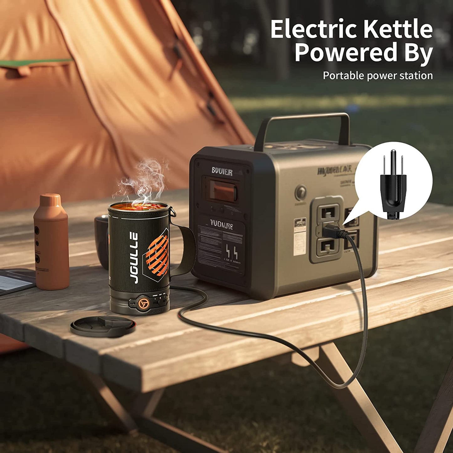 Electric Kettle, Multi-Functional Portable Travel Water Boiler Cooker, 16 Oz Electric Kettle for Coffee, Cooking, Popcorn Maker, Camping RV Essentials