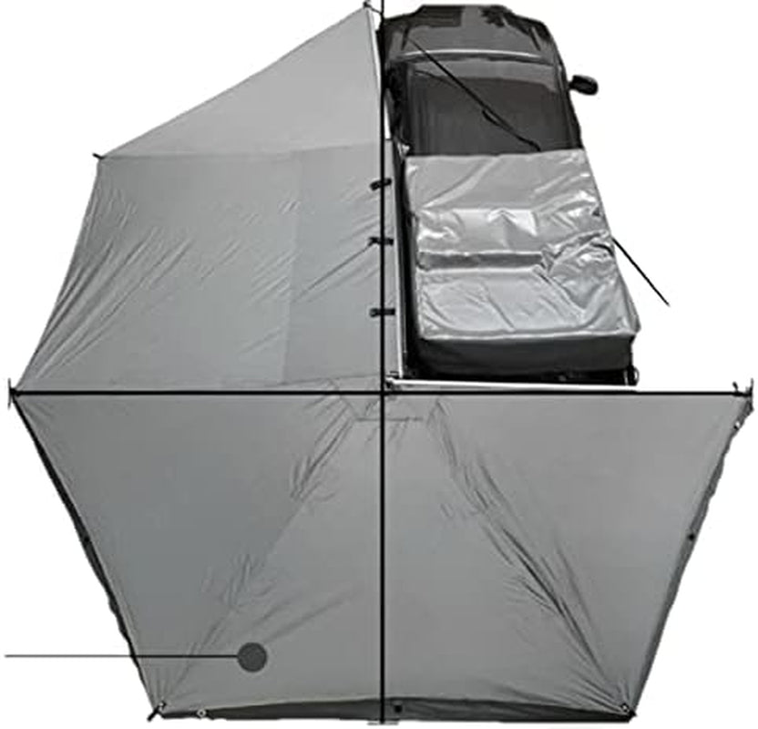 OVS Nomadic Awning 270 - Dark Gray with Black Travel Cover - Driverside