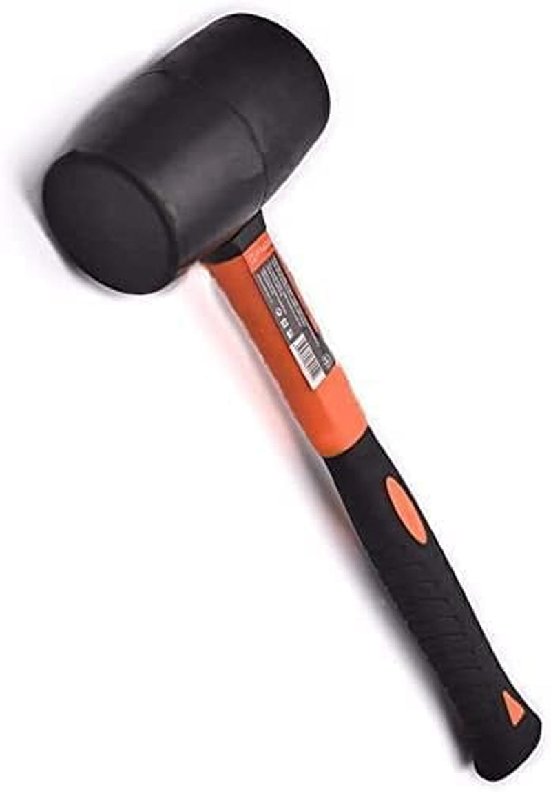 Rubber Mallet Hammer 16 Oz - Durable Eco-Friendly Rubber Hammer Head for Camping, Flooring, Tent Stakes, Woodworking, Soft Blow Tasks without Damage - Ergonomic Grip Handle