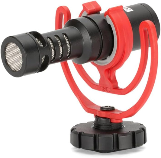 Videomicro Compact On-Camera Microphone with Rycote Lyre Shock Mount, Auxiliary, Black