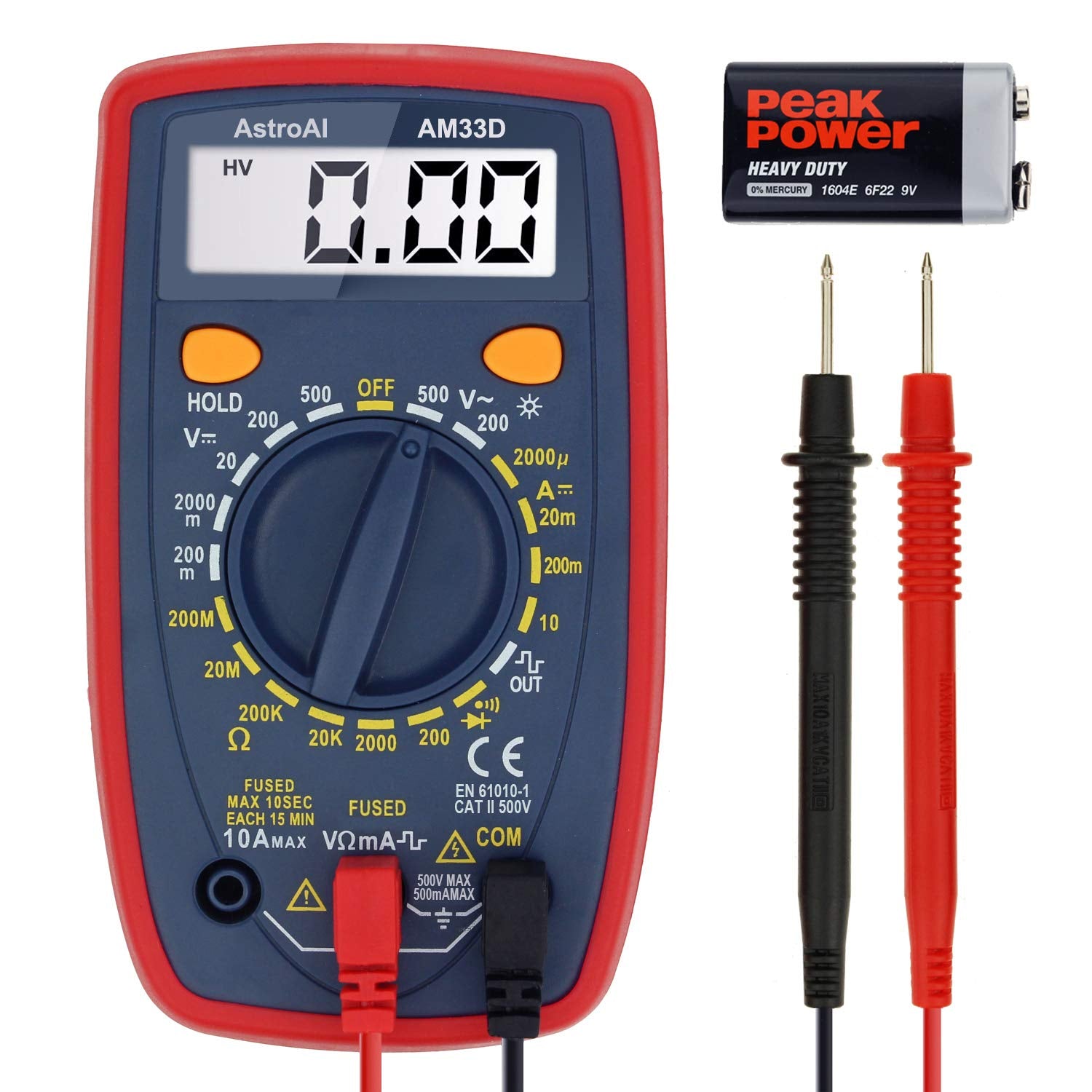 Geared Multimeter Multimeter Tester 2000 Counts Digital Multimeter with DC AC Voltmeter ...