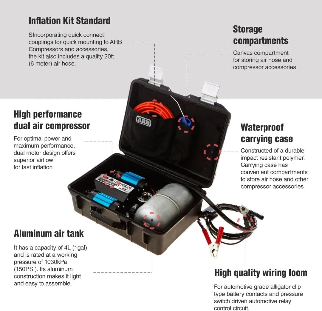 (CKMTP12) 12V Twin Motor High Performance Portable Air Compressor